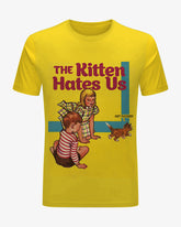 Men's Plus Size The Kitten Hates Us Printed T-shirt Shorts Suit